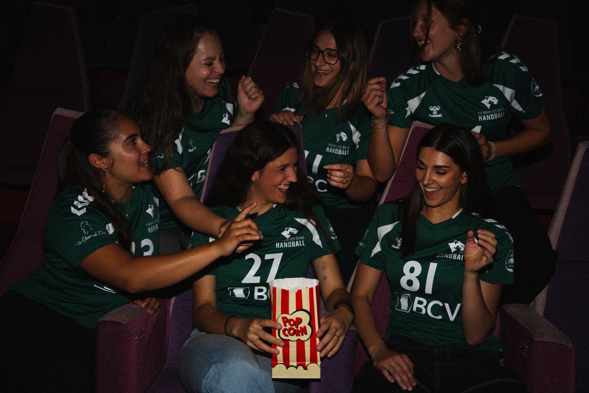 Joueuses de l'équipe Dames 1 au cinéma