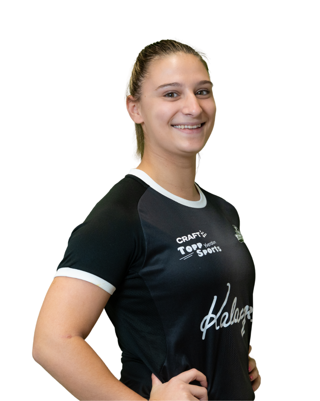Joueuse de l'équipe Dames de l'US Yverdon Handball en action.