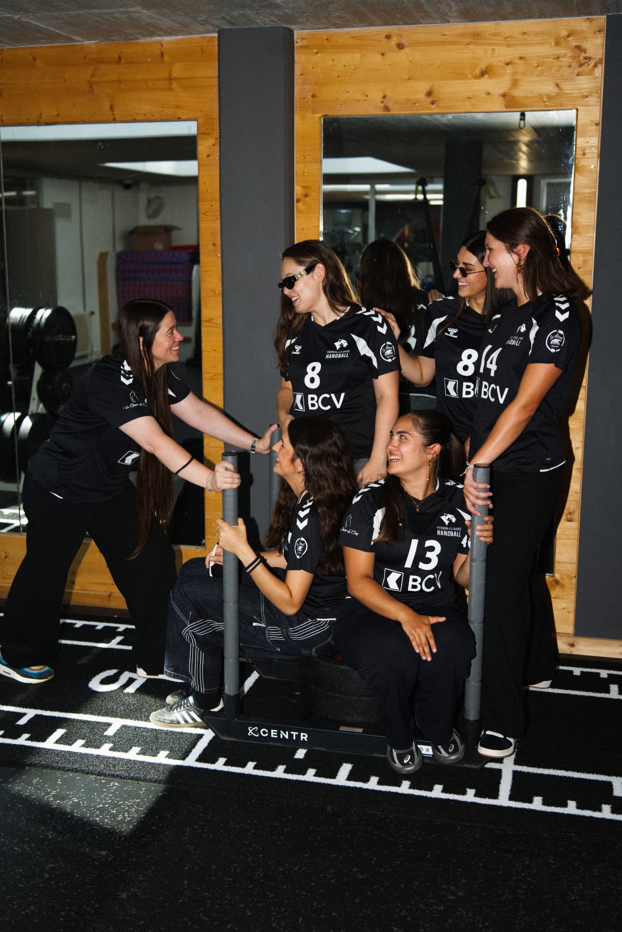 Joueuses de l'équipe Dames 1 à la séance de musculation